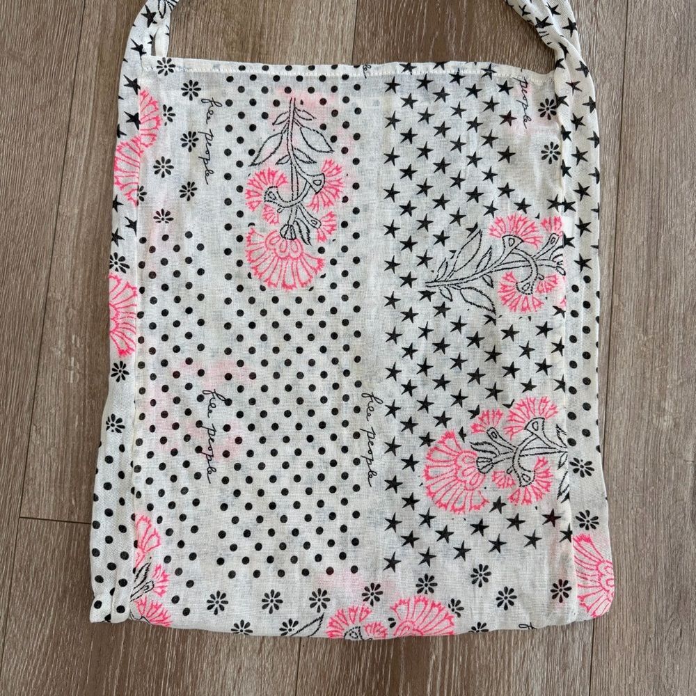 Free People (Set of 2) Shoulder Bag Floral Polka-Dot Stars Gauzy Sheer Boho - Picture 4 of 13